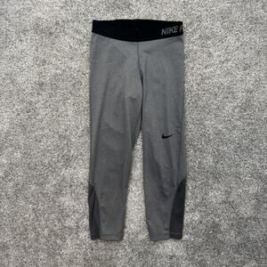 Nike Pro Pants Mens Small Gray Black Dri-FIT Compression Tights Athletic Gym